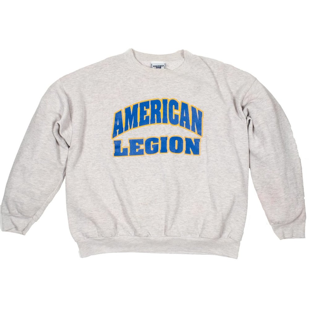 Vintage Lee American Legion Gray Pullover Crew Neck Sweatshirt X-Large Cotton